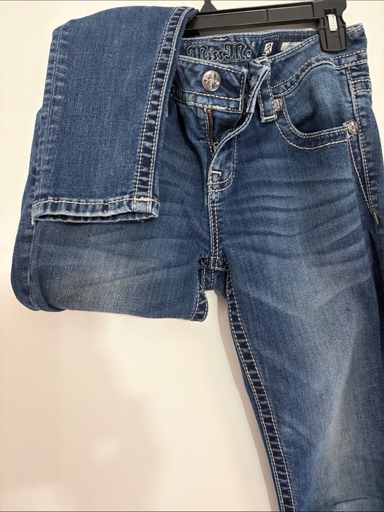 Miss Me Denim - Miss Me Blue Faded Skinny Jeans with Contrast Stitching EUC